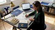 Designer sketches chandelier concepts in studio