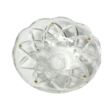 Crystal Bobeche 4 1/4 inches Clear with No Center Hole, 5 Chrome Pins