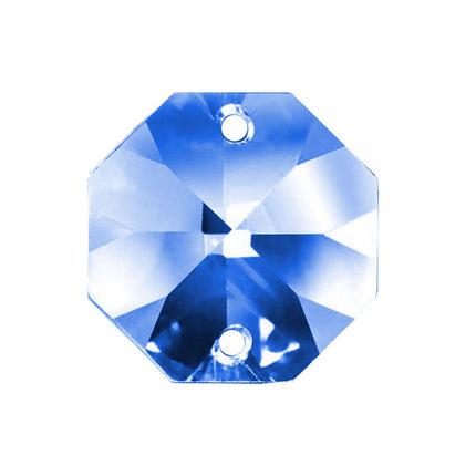 Octagon Crystal 18mm Blue Prism with Two Holes