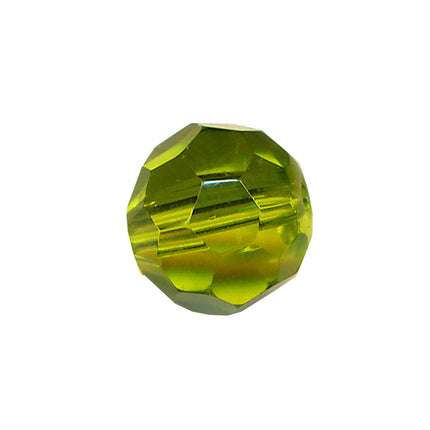 Faceted Round Bead Crystal 10mm Light Green Prism with Hole Through