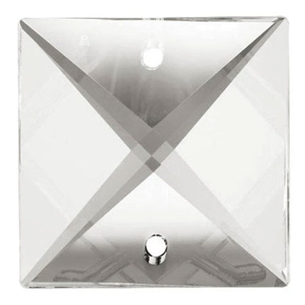 Square Crystal 26mm Clear Prism with Two Holes
