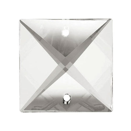 Square Crystal 20mm Clear Prism with Two Holes