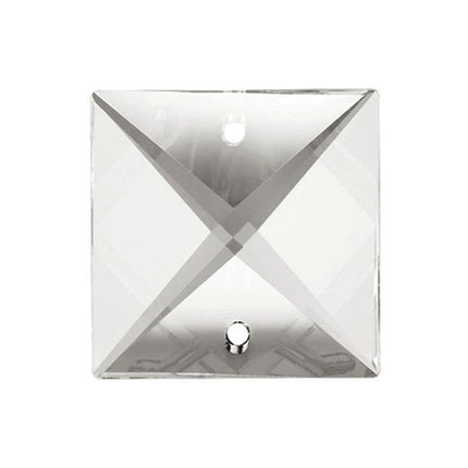Square Crystal 16mm Clear Prism with Two Holes