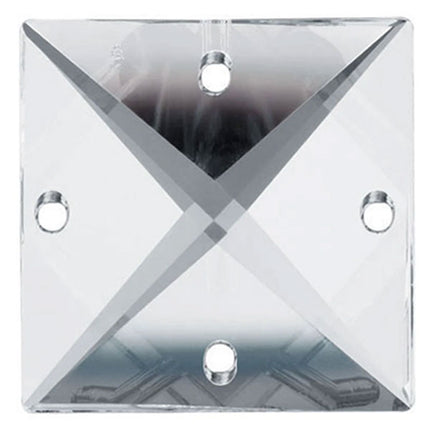 Square Crystal 26mm Clear Prism with Four Holes