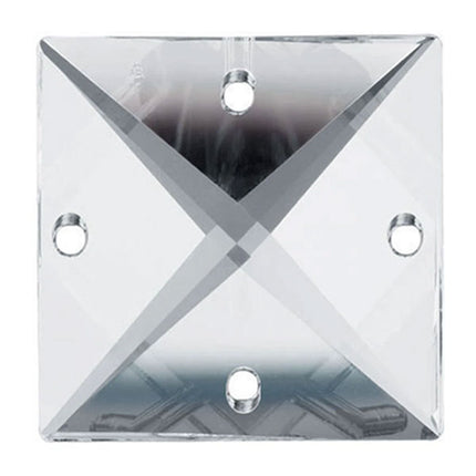 Square Crystal 30mm Clear Prism with Four Holes