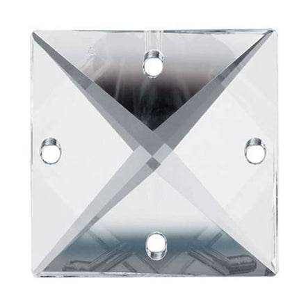Square Crystal 22mm Clear Prism with Four Holes