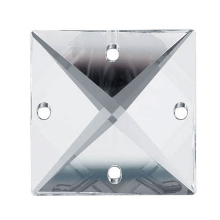 Square Crystal 18mm Clear Prism with Four Holes