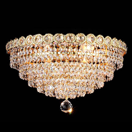 Crystal Chandelier W:16" x H:14" Genuine Magnificent Crystal Prisms 6 Lights-CrystalPlace