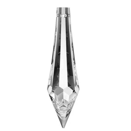 Icicle Drop Crystal 2.5 inches Clear Prism with One Hole on Top