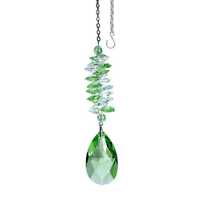 Crystal Ornament 5 inch Suncatcher Clear - Peridot Rainbow Maker with Peridot Almond Prism Made with Swarovski crystals