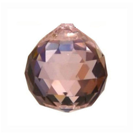 Faceted Ball Crystal 20mm Pink Prism with One Hole on Top