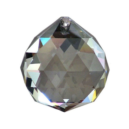 Faceted Ball Crystal 30mm Satin Prism with One Hole on Top