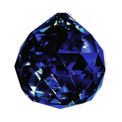Faceted Ball Crystal 40mm Blue Water Prism with One Hole on Top