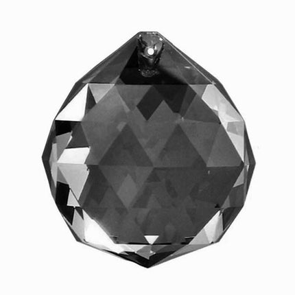 Faceted Ball Crystal 40mm Smoke Prism with One Hole on Top