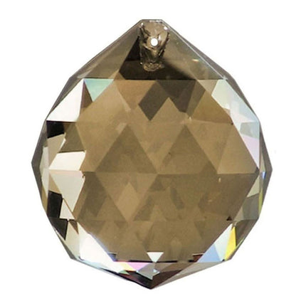 Faceted Ball Crystal 50mm Honey Prism with One Hole on Top
