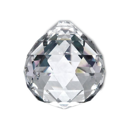 Faceted Ball Crystal 20mm Clear Prism with One Hole on Top