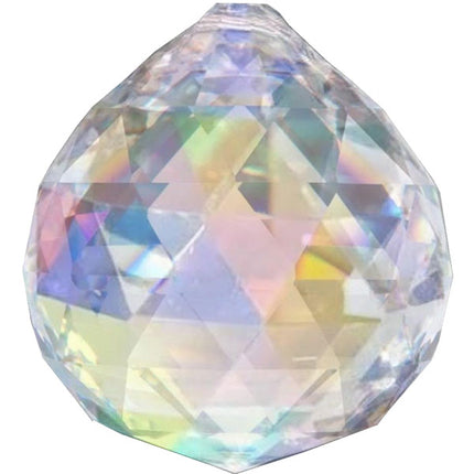 Faceted Ball Crystal 70mm Aurora Borealis Prism with One Hole on Top