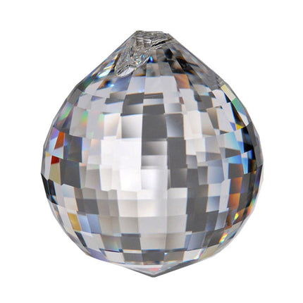 Extra Faceted Ball Crystal 40mm Clear Prism with One Hole on Top
