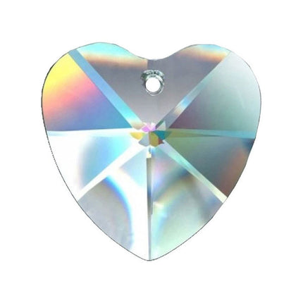 Crystal Heart 28mm Clear Prism with One Hole on Top
