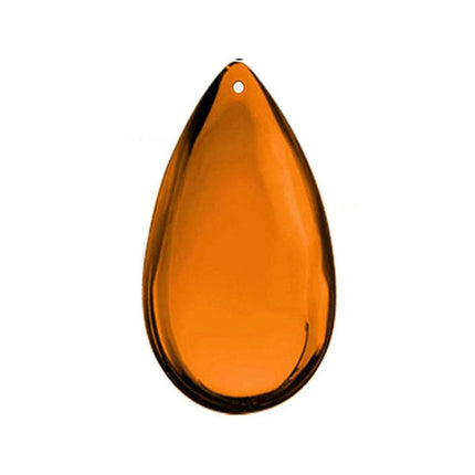 Smooth Almond Crystal 3 inches Amber Prism with One Hole on Top
