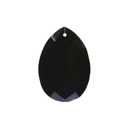Classic Almond Crystal 3 inches Black Prism with One Hole on Top