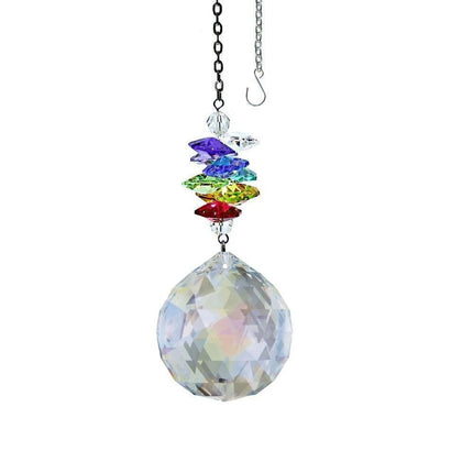 Aurora Borealis Ball Rainbow Maker with Chain, Swarovski Crystal Suncatcher