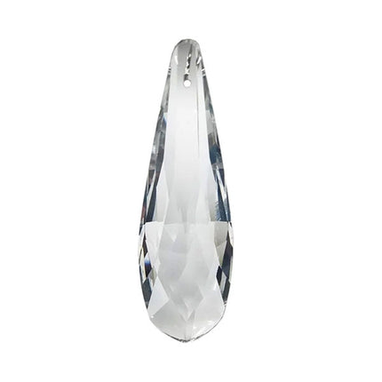Faceted Drop Crystal 3 inches Clear Prism with One Hole on Top