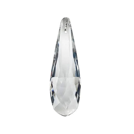 Faceted Drop Crystal 2.5 inches Clear Prism with One Hole on Top