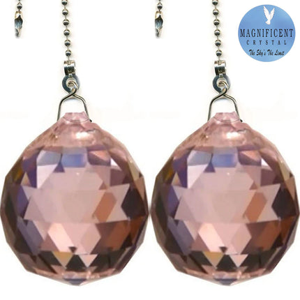 crystal fan pulley 40mm pink faceted ball prism magnificent brand