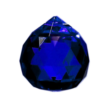 Large 40mm Faceted Blue Crystal Ball Prism Economic
