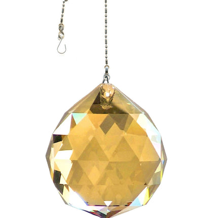 Crystal Suncatcher 50mm Gold Faceted Ball Prism Magnificent Brand
