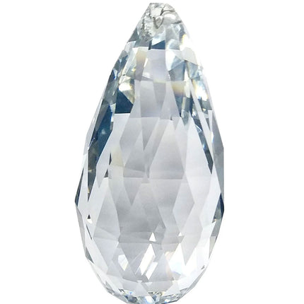 Faceted Pear Crystal 3.5 inches Clear Prism with One Hole on Top