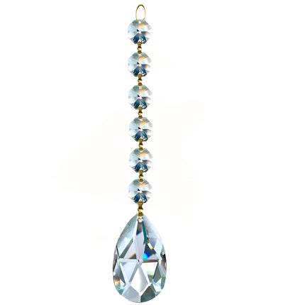 Magnificent Crystal Almond Prism 2.5-inches Clear, 6 Crystal Beads