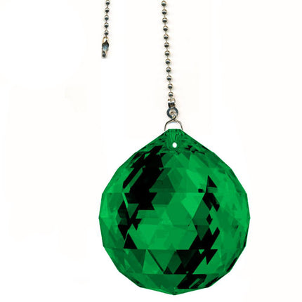 Crystal Fan Pulls Swarovski Strass crystal 40mm Emerald Ball Prism