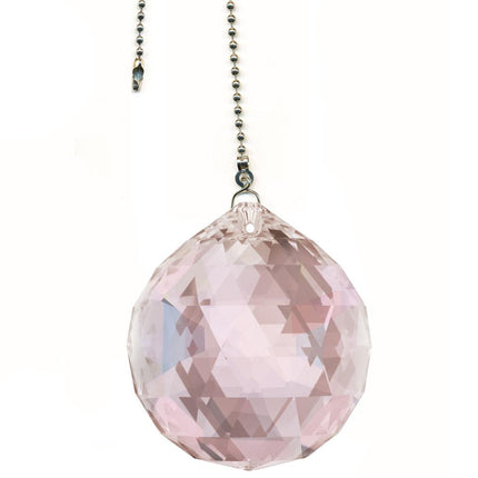 Crystal Fan Pulls Swarovski Strass crystal 40mm Pink Ball Prism