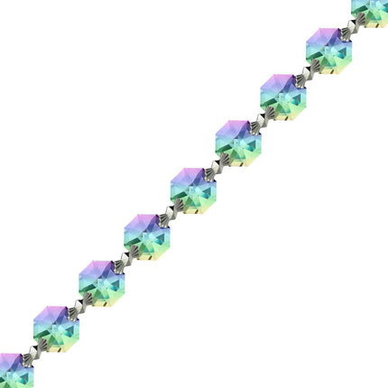 Crystal Garland Swarovski Strass Aurora Borealis Octagon Lily Prisms Crystal Strand
