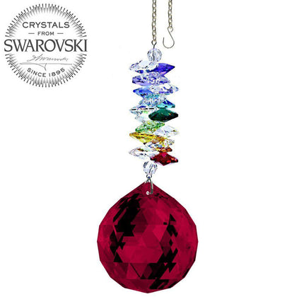 Crystal Ornament Suncatcher Bordeaux Crystal Ball Rainbow Maker with Swarovski crystal Prisms