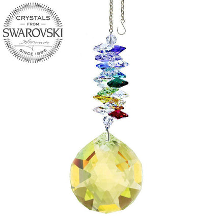 Crystal Ornament inch Suncatcher Light Topaz Crystal Ball Rainbow Maker with Swarovski crystal Prisms