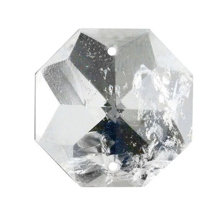 Brazilian Quartz 20mm Clear Octagon Rock Crystal Bead with Two Holes