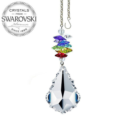 Crystal Ornament Suncatcher Faceted Clear Pendeloque Rainbow Maker Made with Swarovski crystals