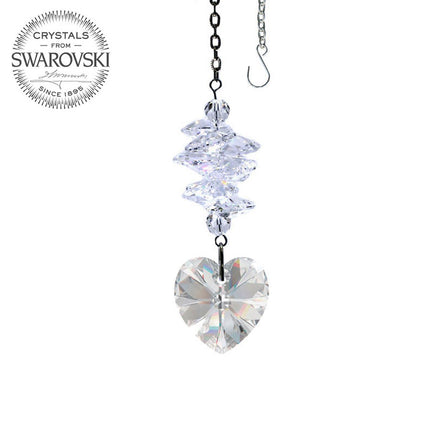Crystal Suncatcher 3.5-inch Ornament Heart prism Clear Rainbow Maker Made with Swarovski crystals