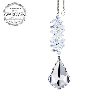 Crystal Ornament 4.5-inch Suncatcher Pendeloque Clear Rainbow Maker Made with Swarovski crystals