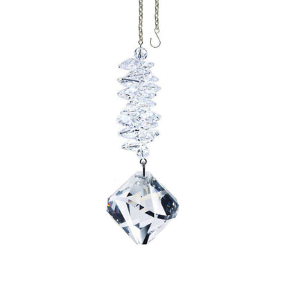 Crystal Ornament 5 inch Suncatcher Swarovski Clear Ball Form Prism Made with Swarovski crystals