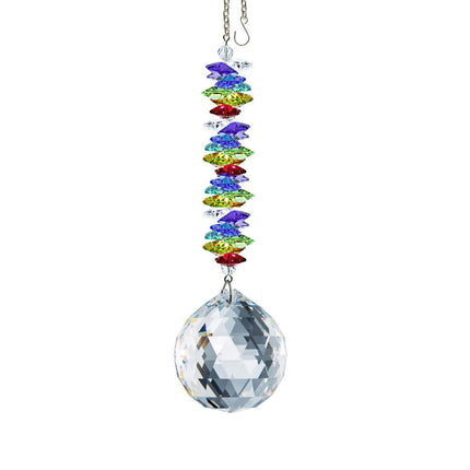 Crystal Ornament Suncatcher 6.5-inch Colorful Ornament Swarovski Faceted Ball Prism Made with Swarovski crystals