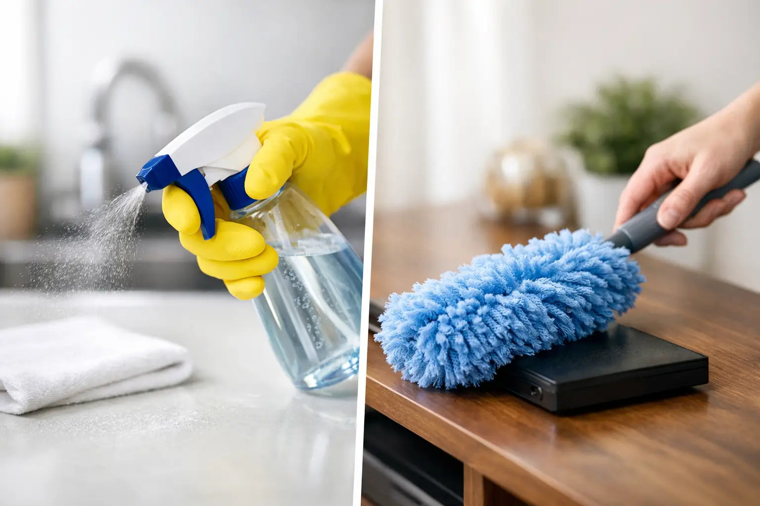 Brilliante Cleaner vs Microfiber Dusting
