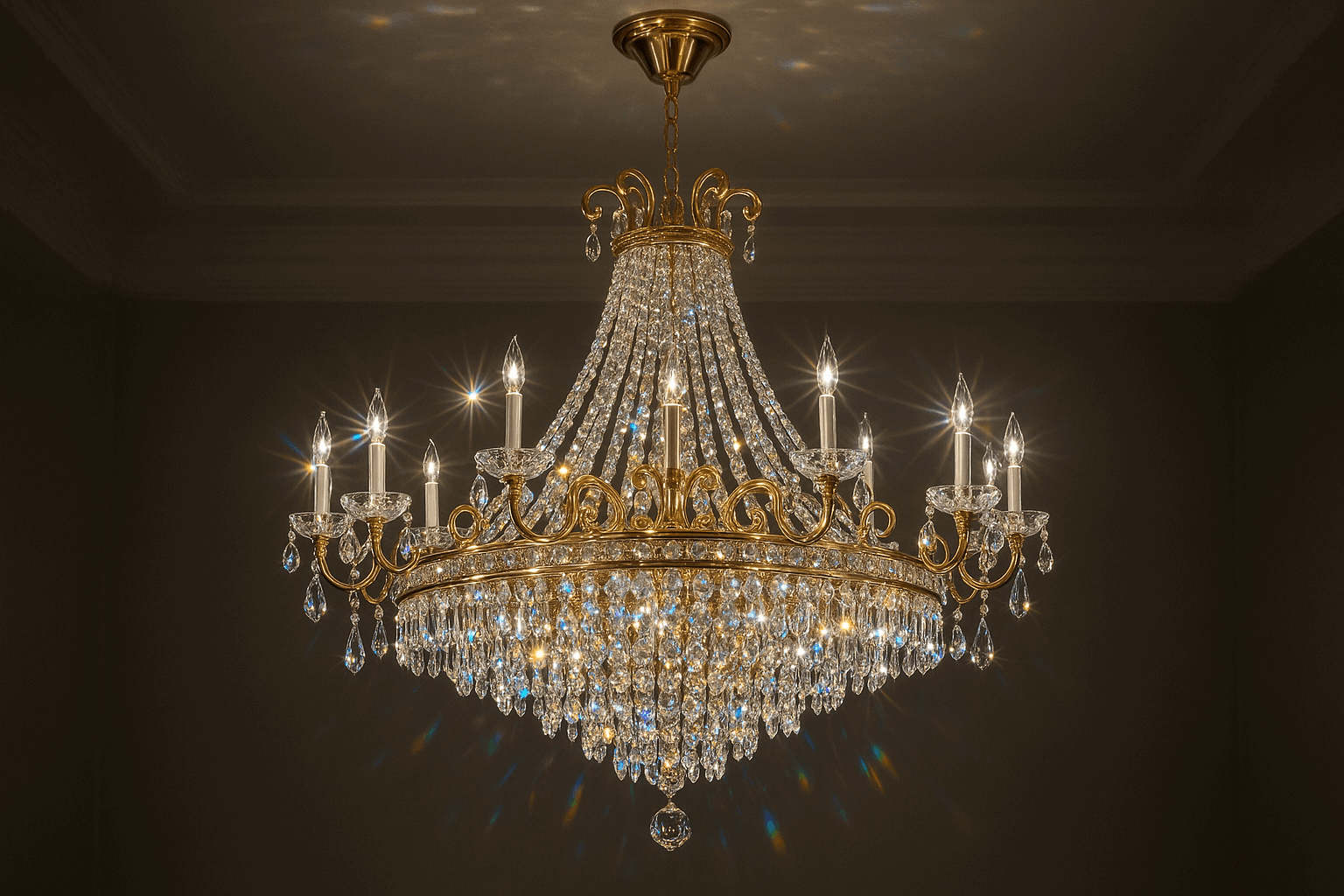 Chandelier Real Crystal with Swarovski Elegance
