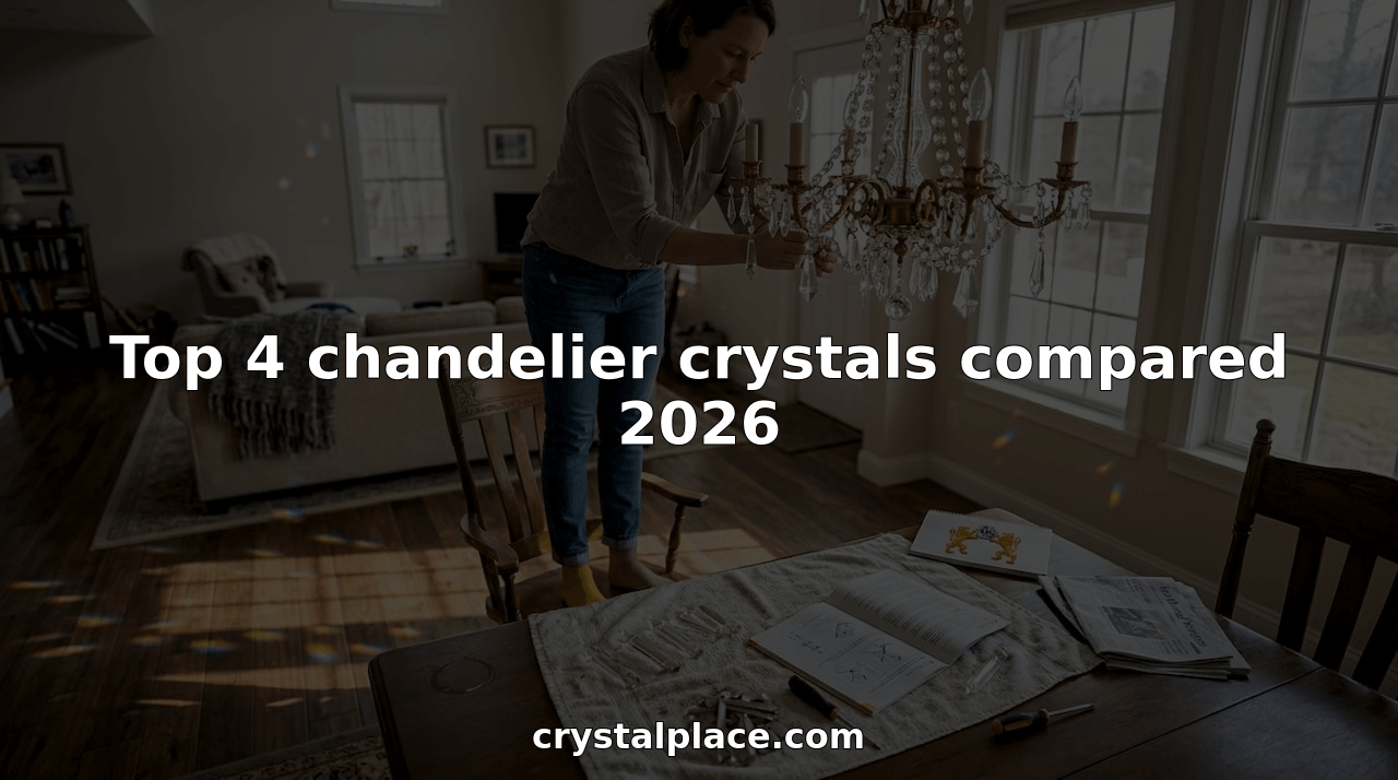 Homeowner replacing chandelier crystals in sunny living room