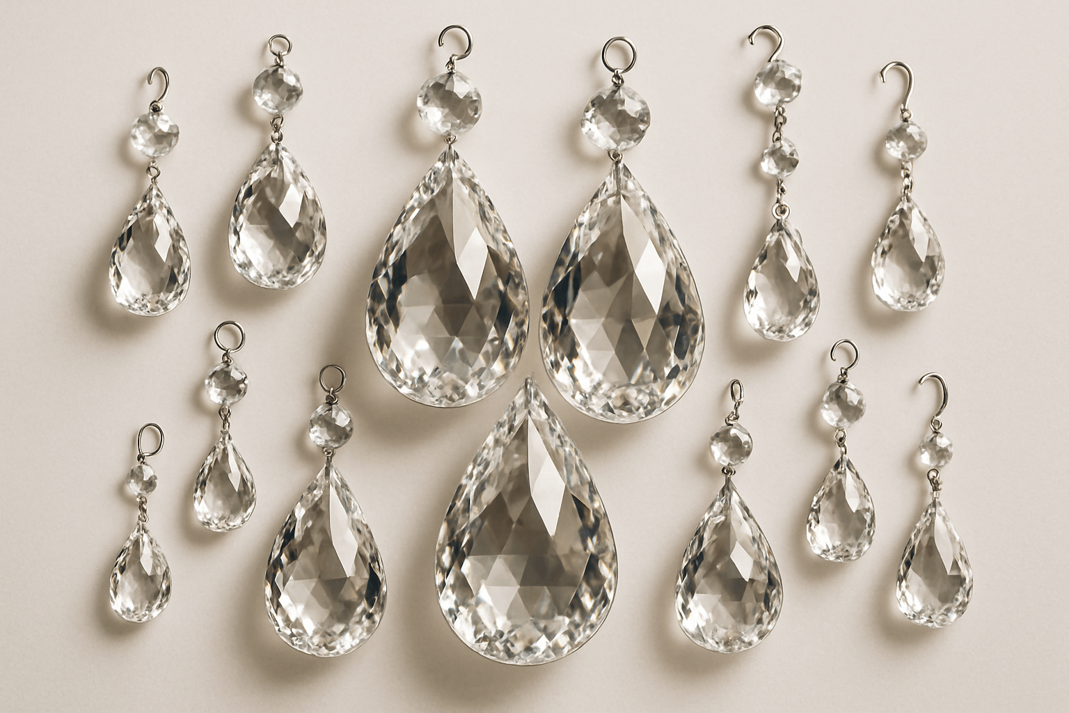 Pear shape crystal chandelier parts