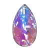 Three-inch Aurora Borealis modern almond crystal prism with top hole