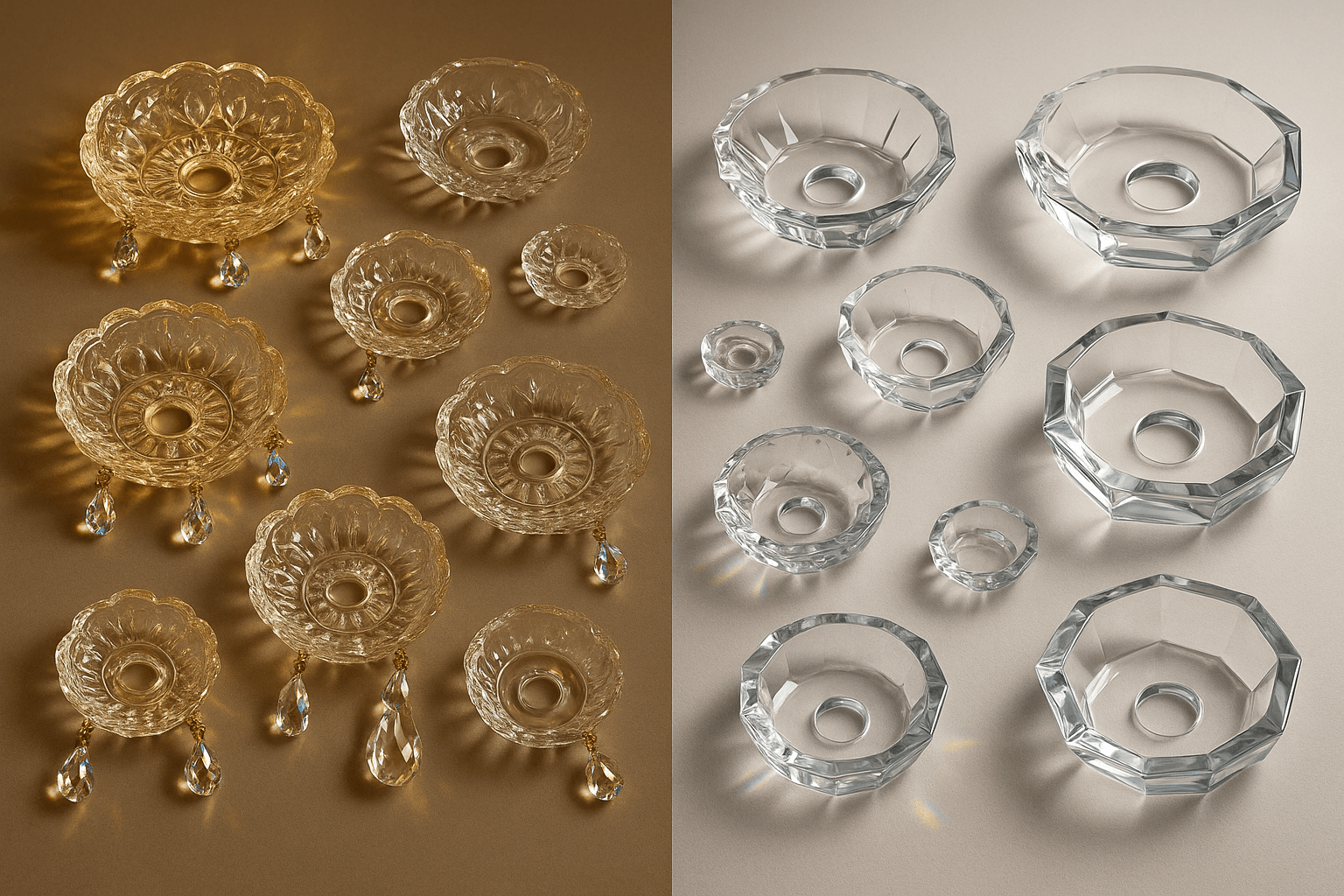 Chandelier Crystal Bobeches: Vintage & Modern